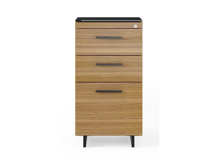 BDI Sequel 20 6114 Natural Walnut/Black 3 Drawer File Cabinet