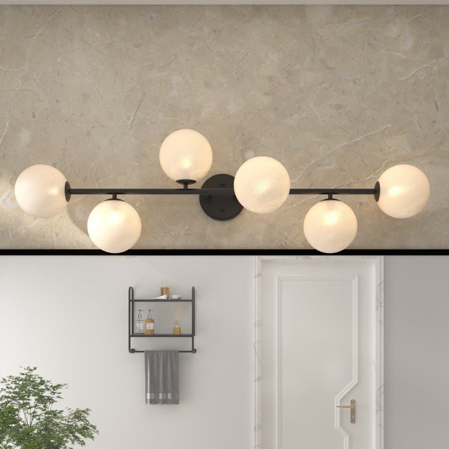 ACROMA Edgars 39.6-in 6 Light Matte Black Modern/contemporary Bathroom Vanity light