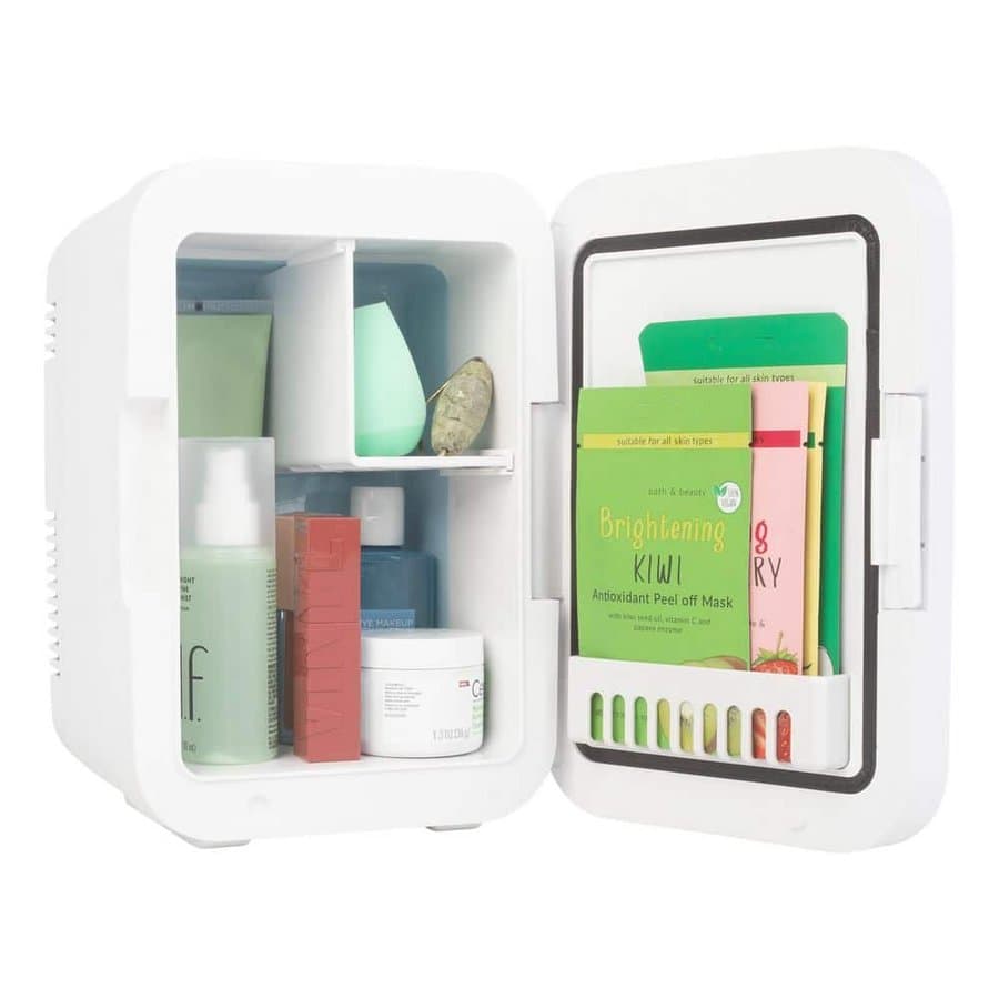 HOME-COMPLETE 8.75-inch Portable LED Mirror Mini Refrigerator