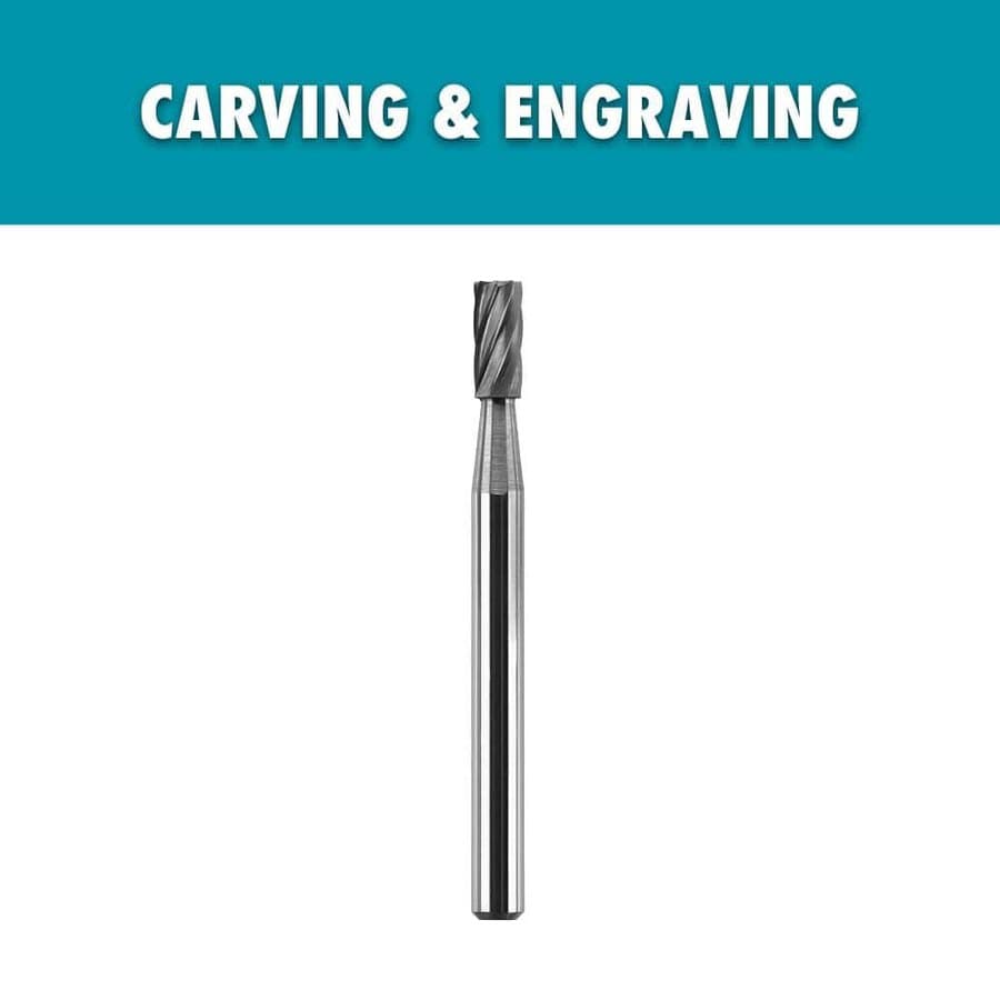 Rotary Tool 1/8 in. Carbide Cylinder Engraving Burr (For Metal, Plastic and Wood)