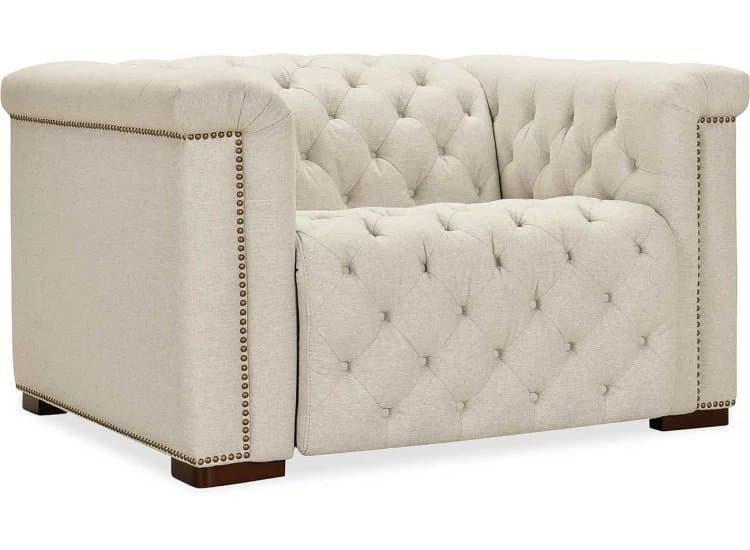 Hooker Furniture Living Room Savion Deux Power Recliner with Headrest, Aries Beach Fabric