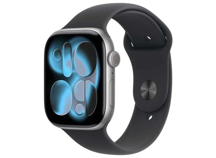 Apple Watch Series 11 GPS 46mm Space Gray Aluminum Case with S/M Black Sport Band