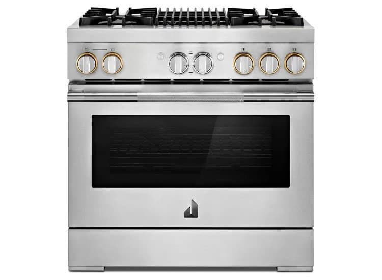 JennAir RISE 36 In. Stainless Steel Dual-Fuel Professional Range With Gas Grill - JDRP636HL