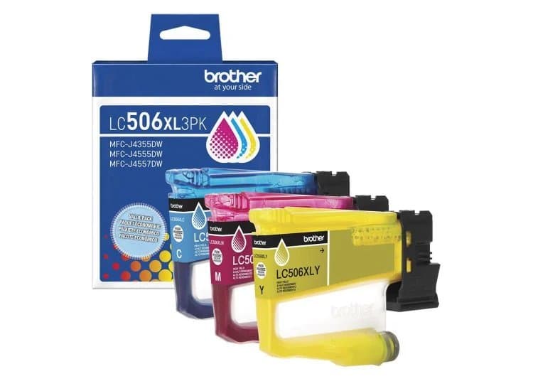 Brother 3 Pack High Yield Cyan, Magenta, and Yellow Ink Cartridge