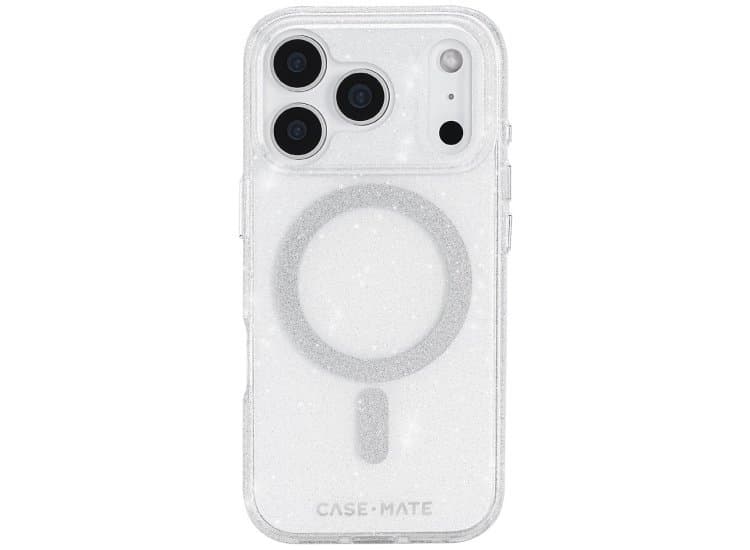 Case-Mate MagSafe Phone Case for iPhone 17 Pro, Sheer Twinkle Silver