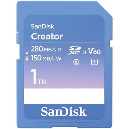 SanDisk Creator Series 1TB UHS-II SDXC Memory Card