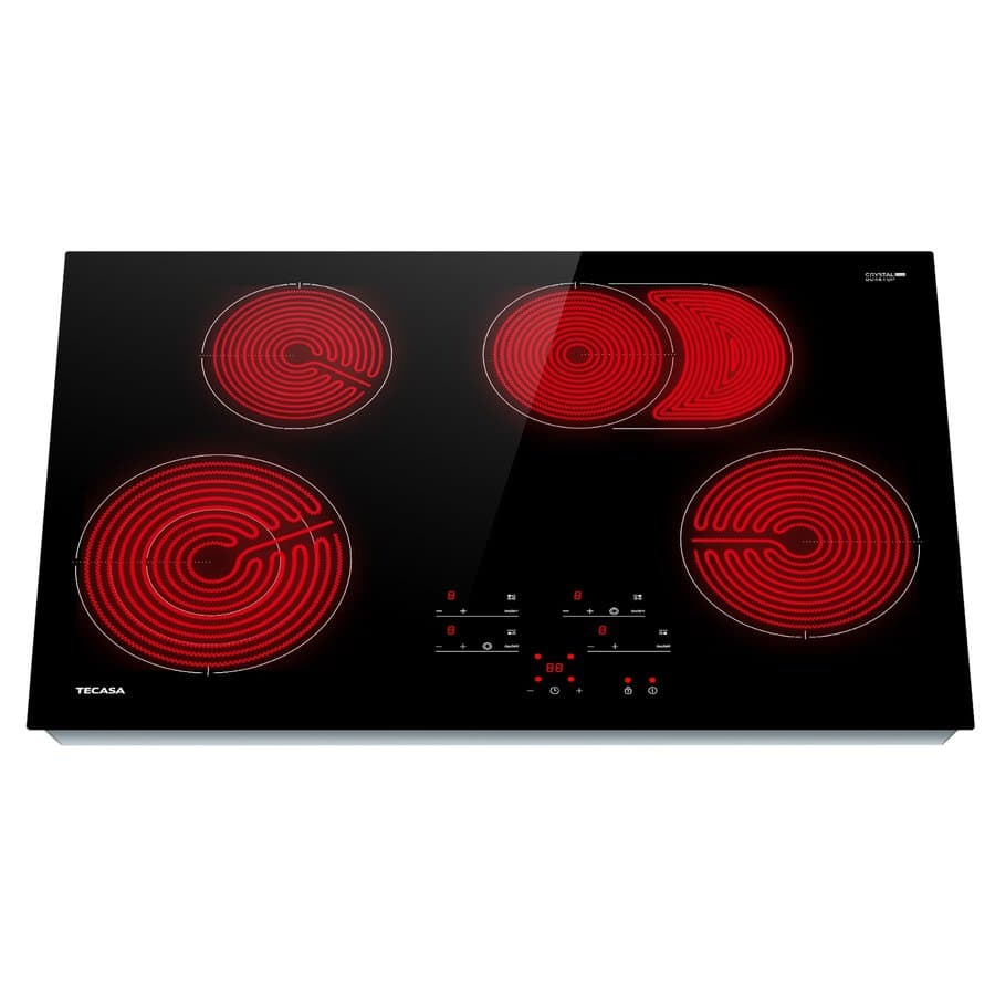 Tecasa Built-In Stove Top 30-in 4 burners Smooth surface Black Electric Cooktop with Bridge Element