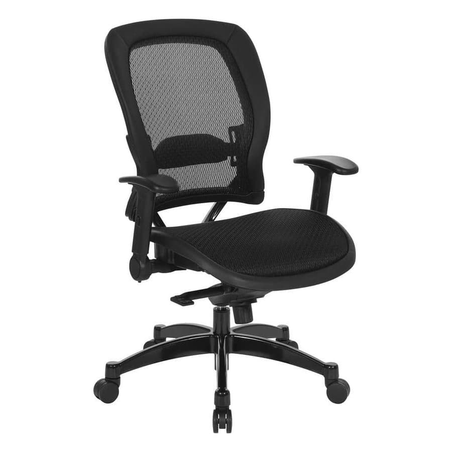 Mesh Seat Adjustable Height, Swivel, Wheels, Tilt, Rolling Ergonomic Executive Chair, Black with Adjustable Arms