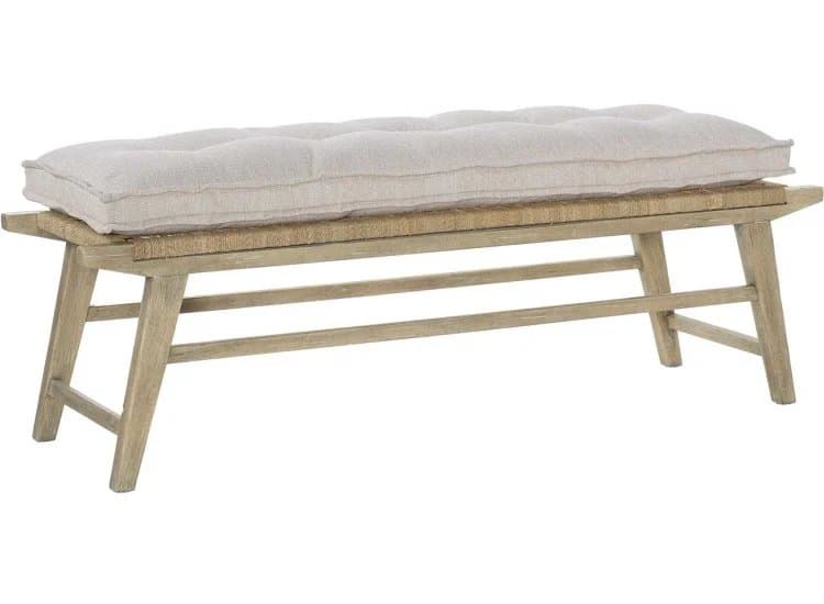 Hooker Furniture Surfrider Bed Bench in Driftwood | Zuri Cream