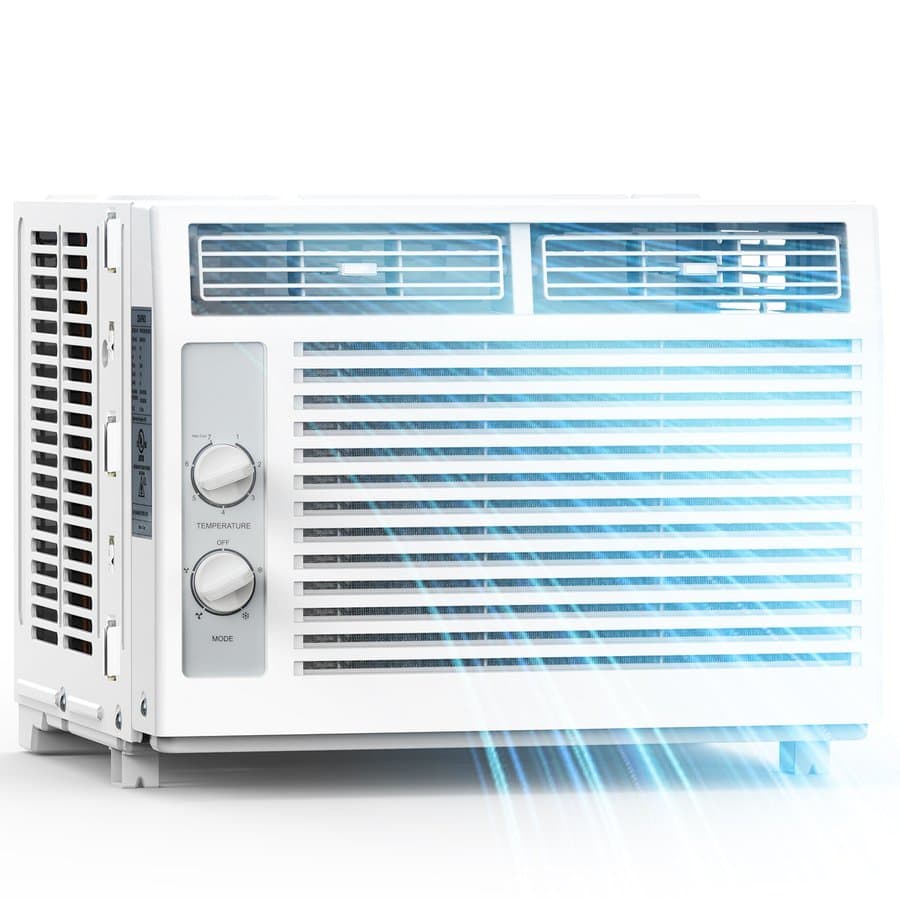 COWSAR Small Room Window Air Conditioner , Remote Included ( 120-Volt , 5000-BTU )