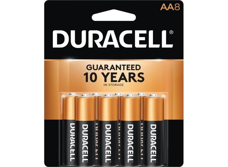 Duracell Coppertop AA Alkaline Battery 8 Pack