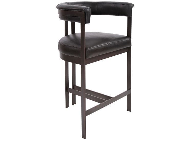 Howard Elliott Carson Counter Stool, Black Leather Finish