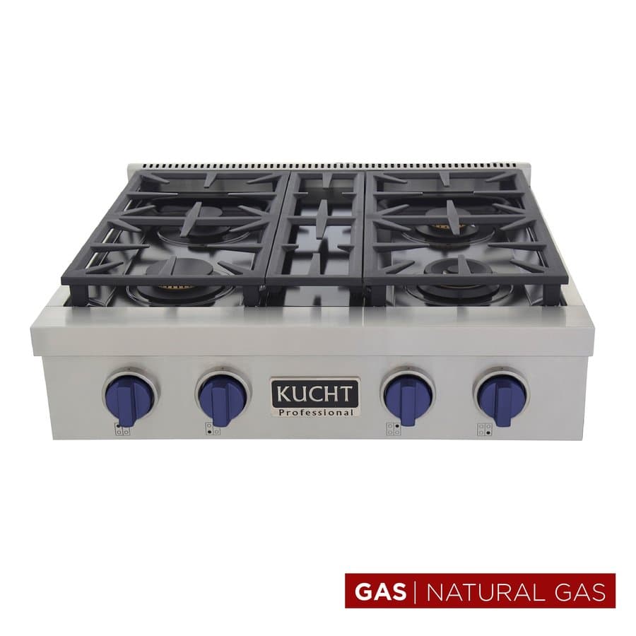 Kucht 30-in 4 burners Stainless steel Gas Cooktop