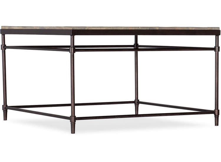 Hooker Furniture Living Room St. Armand Square Cocktail Table in Light Natural | Bronze