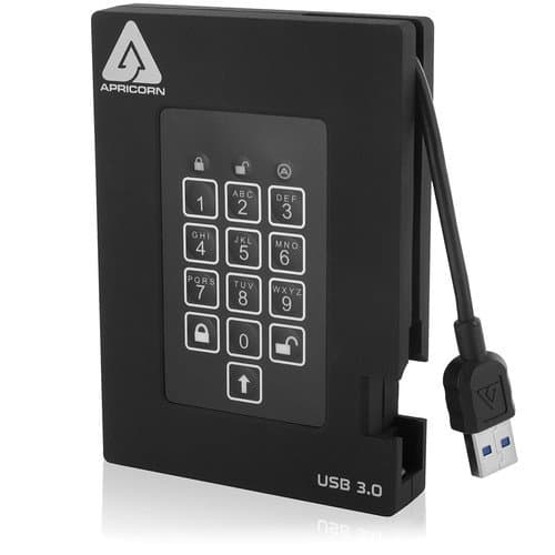 Apricorn 8TB Aegis Fortress FIPS 140-2 Level 2 Secure USB 3.2 Gen 1 Portable SSD