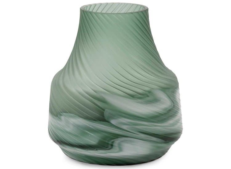 Howard Elliott Teal Swirl Small Vase, Grey Green Finish