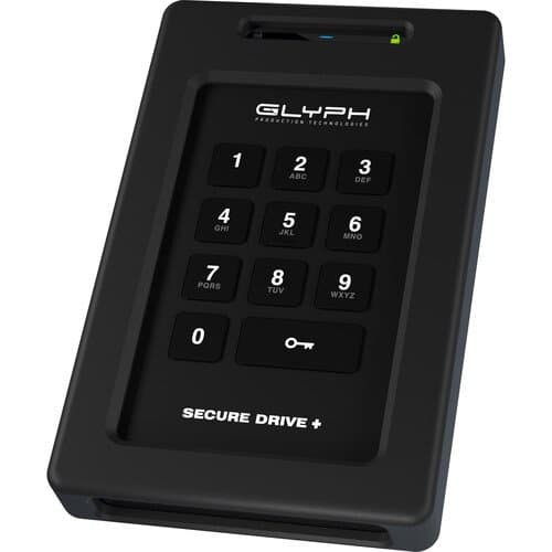 Glyph Technologies SecureDrive+ Professional Encrypted External Hard Disk Drive with Keypad