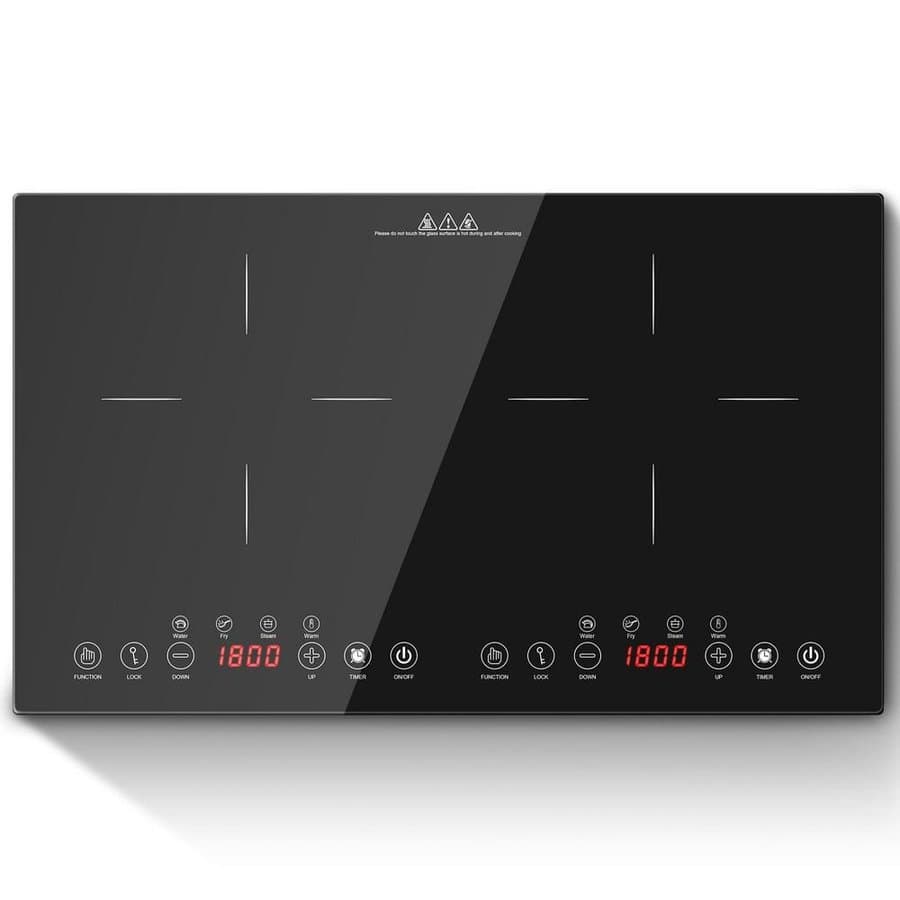 24 in. 2-Burner Portable Induction Cooktop 1800W Double Induction Cooker with 8-Power Settings, Sensor Touch Control