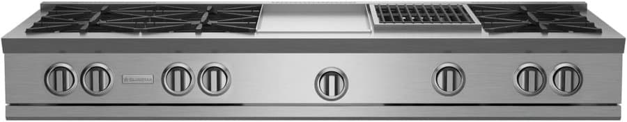 BlueStar RNB RGTNB Series 60" Stainless Steel Rangetop With 12" Griddle & Charbroiler - RGTNB606GCBV2