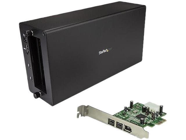 StarTech BNDTB1394B3 Thunderbolt 3 to Firewire Adapter-1394 FireWire-External PCIe Enclosure / Chassis plus Card-with DisplayPort Monitor Port