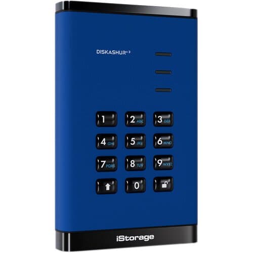 Istorage 4TB diskAshur3 USB 3.2 Gen 1 Encrypted Portable Hard Drive (Blue)