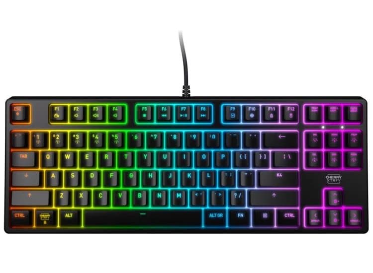 CHERRY XTRFY K4V2 RGB TKL Wired Mechanical Gaming Keyboard, Black