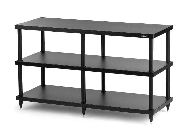 Solidsteel Black S4 Series 3 Shelf Hi-Fi Audio & TV Rack