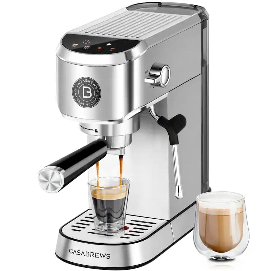 CASABREWS CM5418 Plus 20-Bar Semi-Automatic Espresso Machine & Coffee Maker with Steam Wand, Cold Brew Function, Stainle