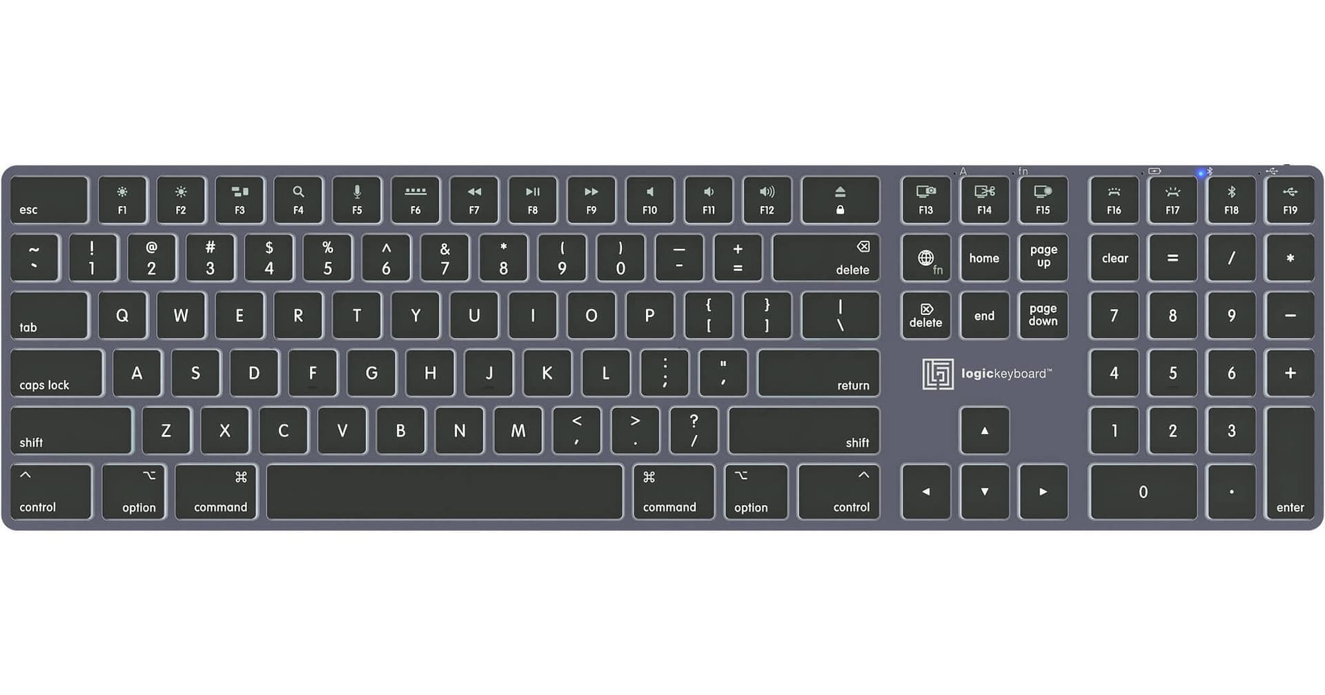 Logickeyboard TITAN Wireless Backlit Keyboard for Mac