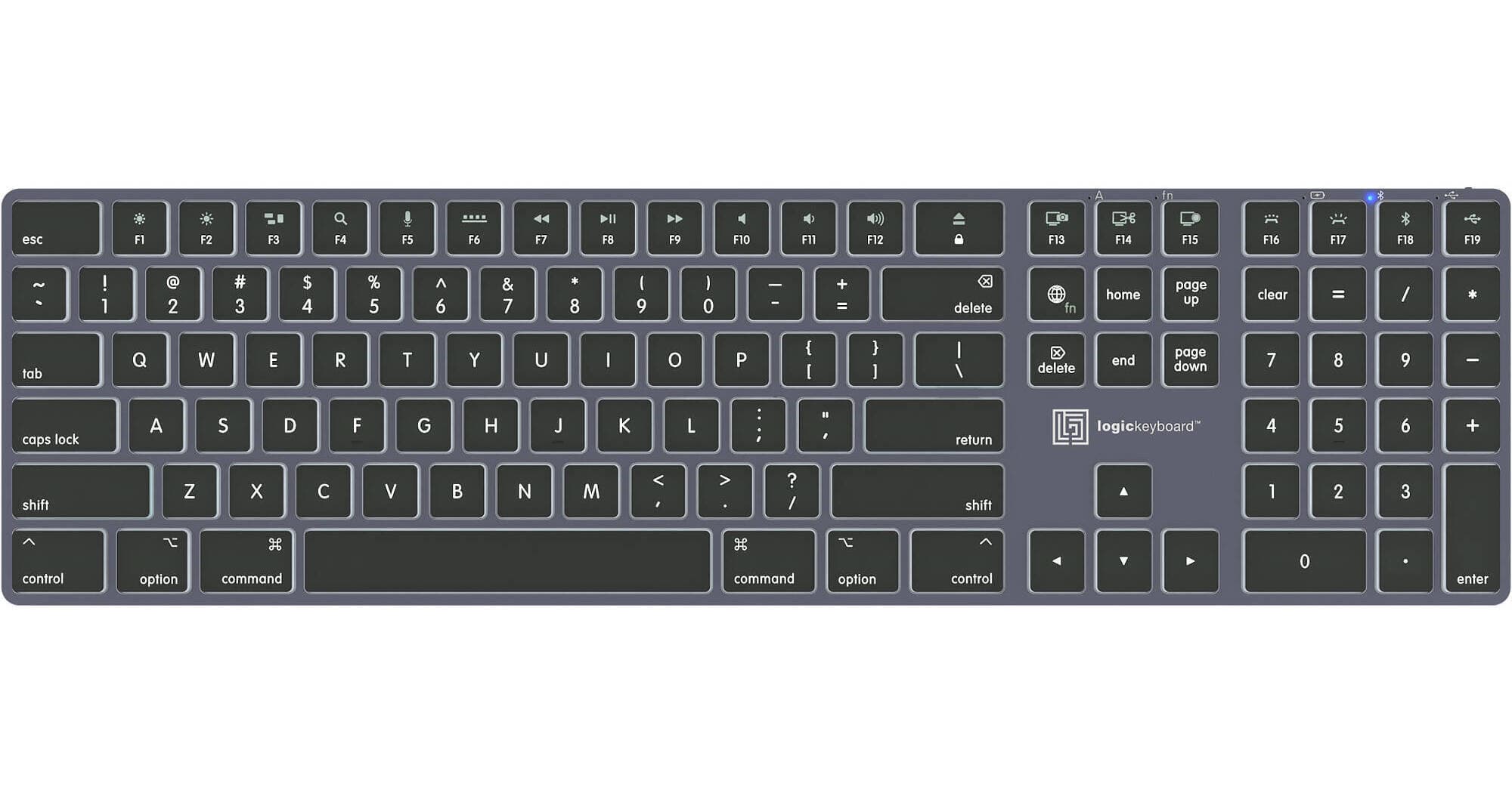 Logickeyboard TITAN Wireless Backlit Keyboard for Mac