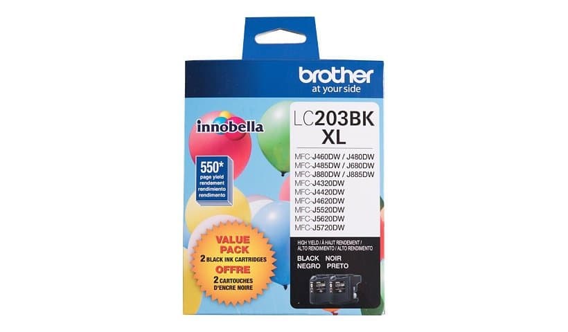 Brother LC203BK XL-2-pack-High Yield-black-original-ink cartridge