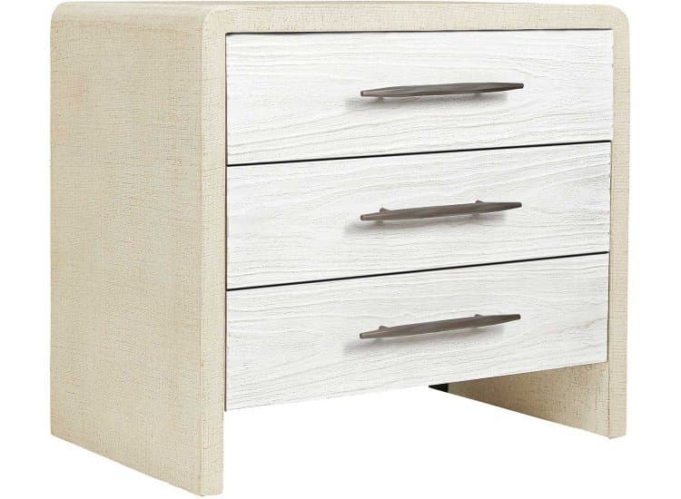 Hooker Furniture Cascade Nightstand with Three Drawers in Pebble Beach | Chalk