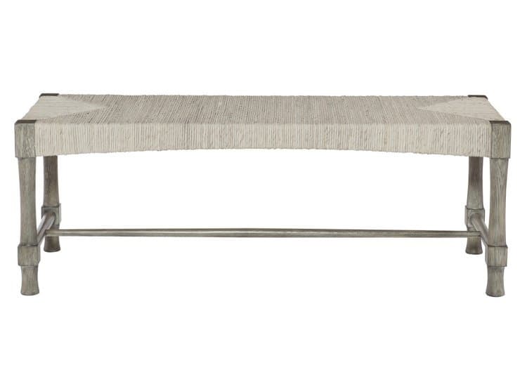 Bernhardt Palma Bench in Rustic Gray | Light Gray Wash