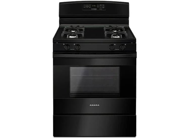 Amana 30 In. Black Gas Range With Self-Clean Option - AGR6603SFB