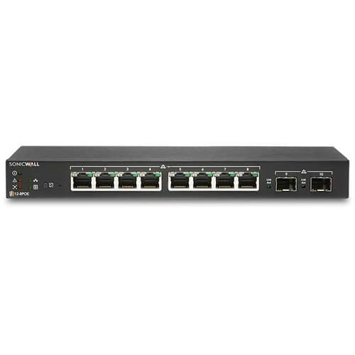 SonicWALL SWS12-8 8-Port Gigabit Managed Network Switch with 3-Year Management & Support Service