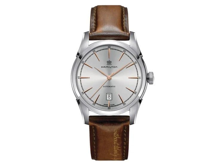 Hamilton American Classic Spirit Of Liberty Auto Silver Dial Brown Leather Watch, 42mm