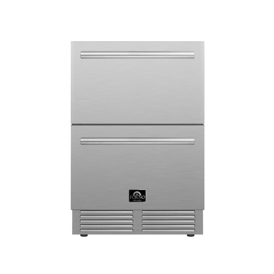 FORNO Como 24-in 2 -Drawer Built-in/Freestanding Drawer refrigerator ( Stainless steel )
