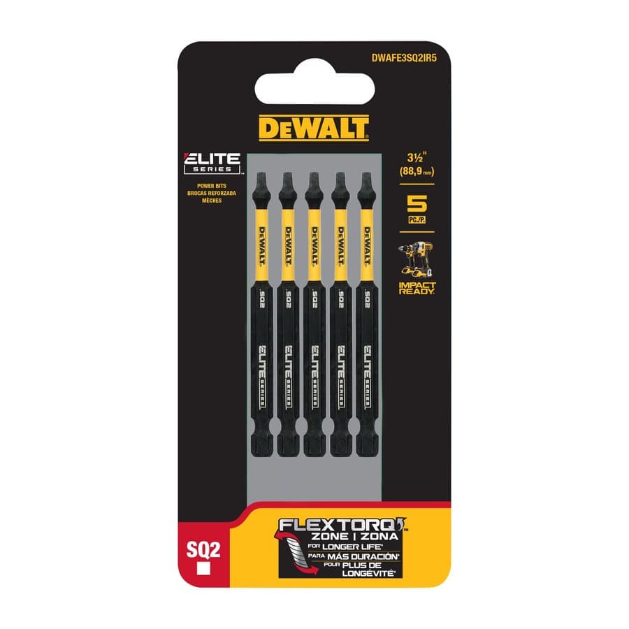 DEWALT Flextorq 1/4-in x 1-in Square/Robertson Impact Driver Bit 3 -Piece