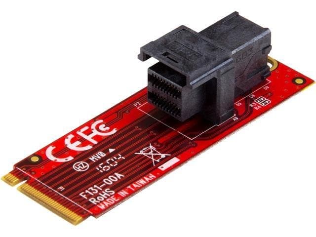 StarTech M2E4SFF8643 U.2 to M.2 Adapter-for 1 x U.2 PCIe NVMe SSD-M.2 PCIe x4 Host Interface-U.2 SSD-M.2 PCIe Adapter-U.2 Drive