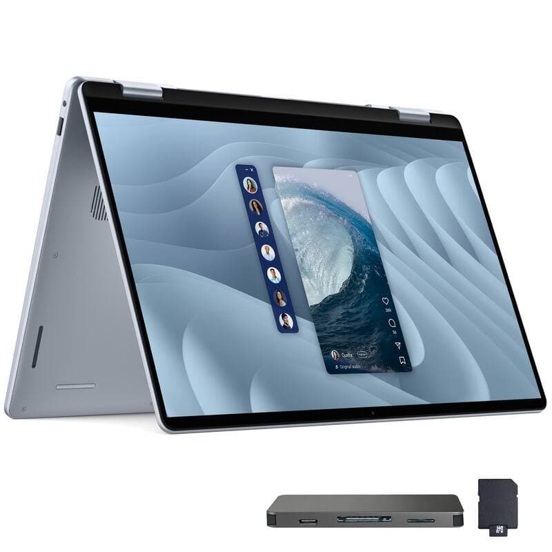 Dell Plus 16" FHD+ 2-in-1 Touchscreen Laptop,Ultra 7 256V,16GB RAM,4TB SSD+1TB Dock Set,Arc Graphics,Win 11,Blue