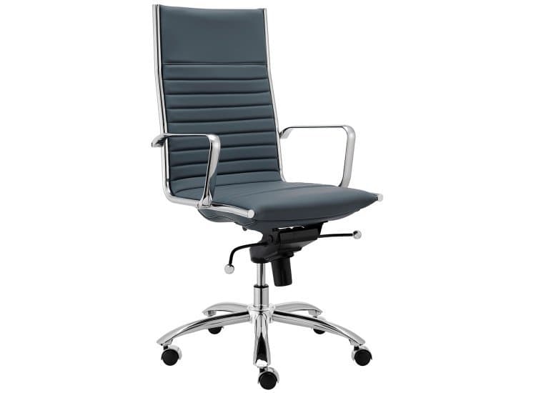 Euro Style Dirk Blue High Back Office Chair