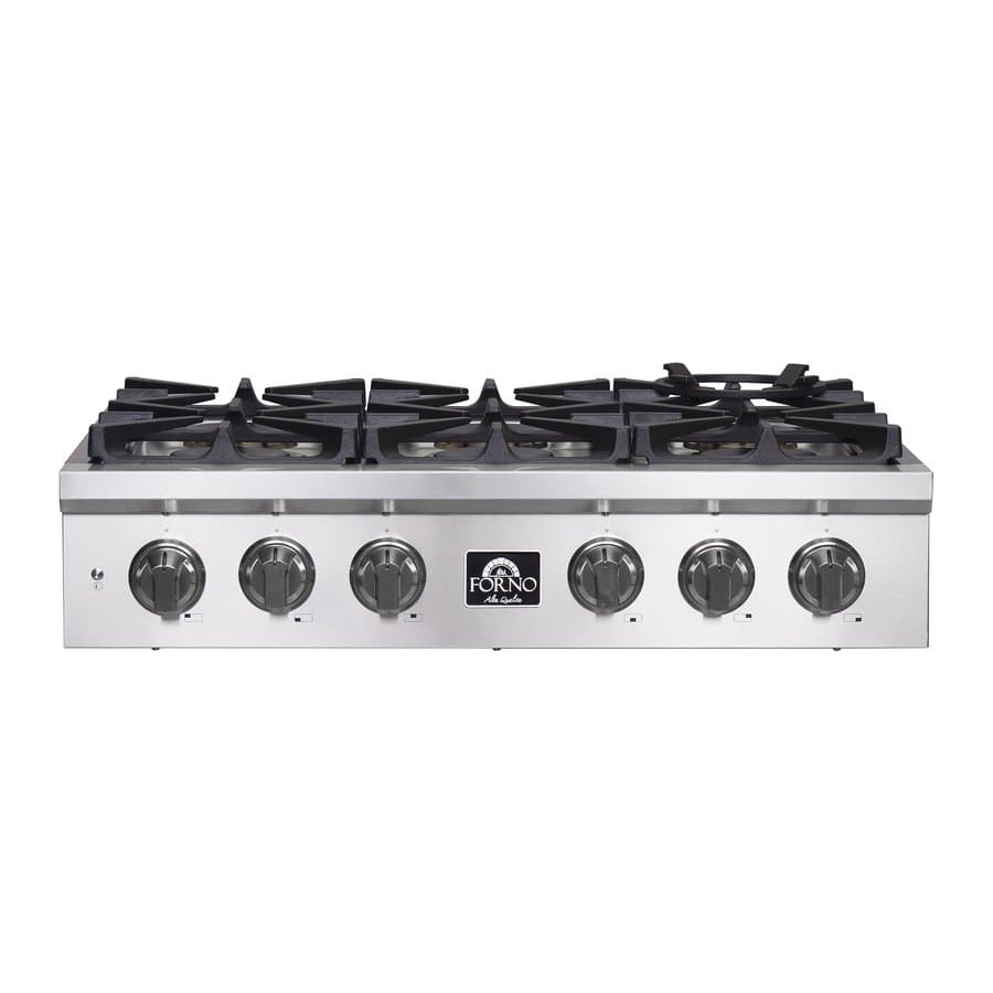 FORNO Spezia 36-in 6 burners Stainless steel Gas Cooktop