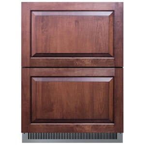Summit 24 in. 4.8 cu. ft. Outdoor Double Refrigerator Drawers-Custom Panel Ready