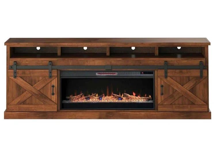 Legends Furniture Farmhouse 94" Fireplace TV Stand, Aged Whiskey