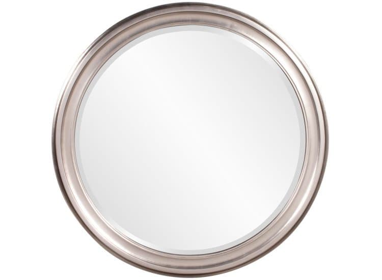 Howard Elliott George Round Mirror, Silver Leaf Finish