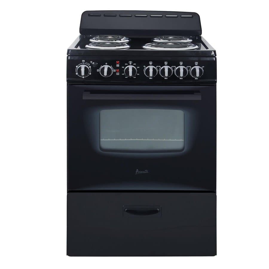 Avanti 24 Inch 2.6 cu ft Double Oven Electric Range, Black