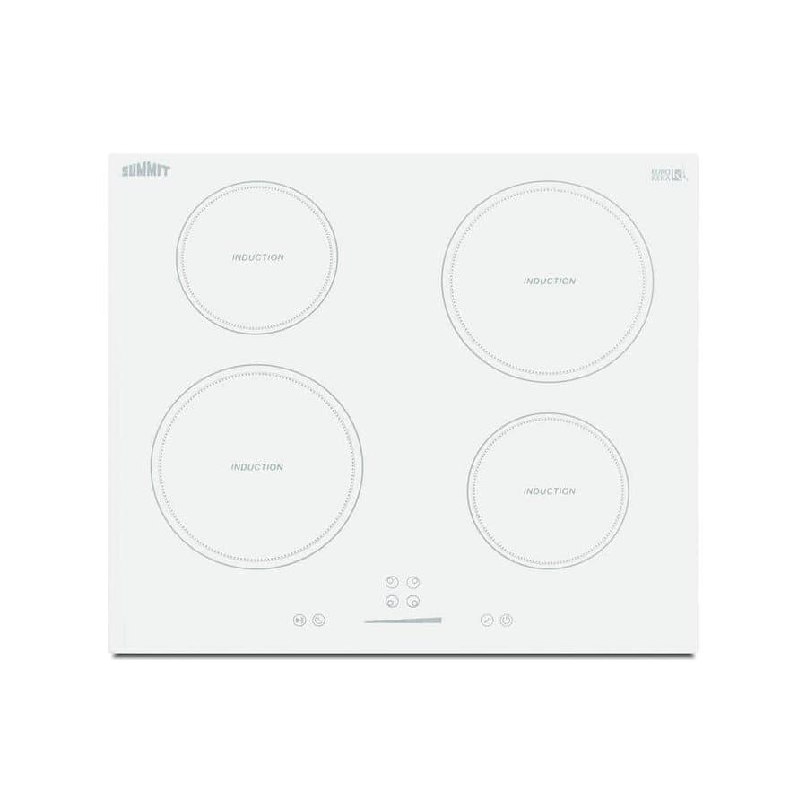 24 in. Electric Induction Cooktop, White with 4 Elements