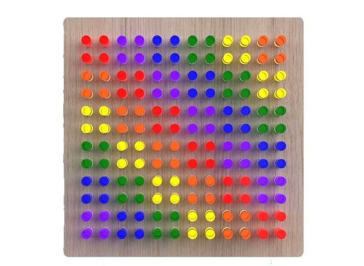 LiteZilla Mini 2.2' Wide x 2.2' Tall Interactive Art Wall in Maple Stained - LZ-MINI-LF