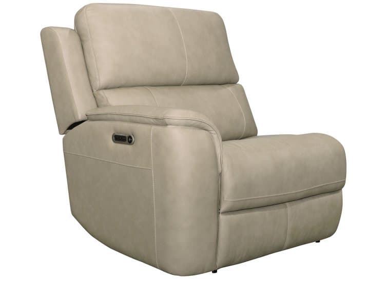 Flexsteel Henry LAF Power Recliner with Power Headrest and Lumbar, Beige Leather