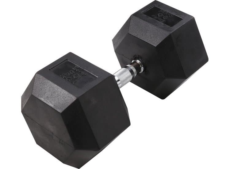 Body-Solid 90 lb Rubber Hex Dumbbell (Each)